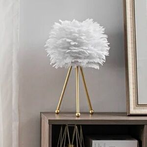 **SOLD***Set of 2 - Marjorie Feather Accent Lamp - BNOB